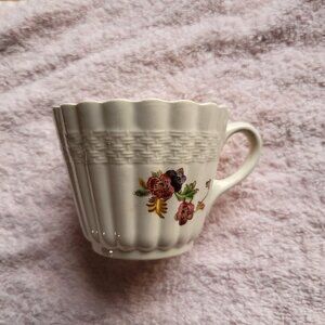 SPODE COPELAND CHINA TEA CUP BASKET WEAVE WICKER LANE MADE IN ENGLAND 'BIN F